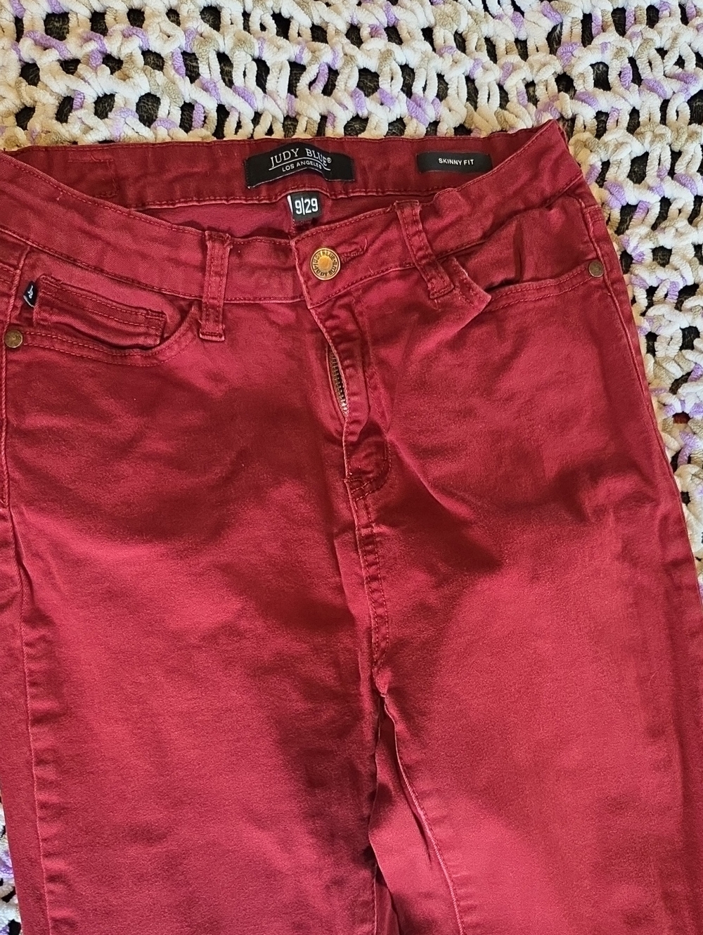Judy Blue Women's Skinny Jeans - Deep Red
